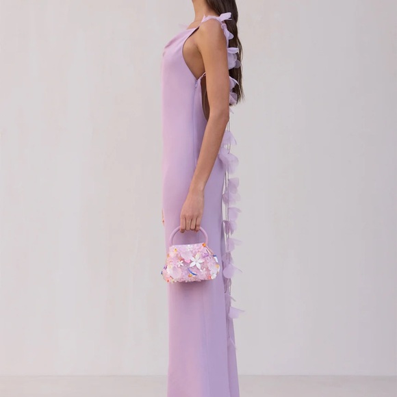 Cult Gaia Purple Backless Embellished Gown - Picture 4 of 6